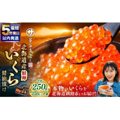 【2026年12月発送】 新物 北海道産いくらしょう油漬250g