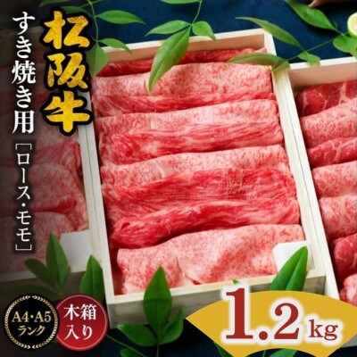 松阪肉 すき焼き用 (ロース・モモ肉) 計1.2kg (400g×3セット)