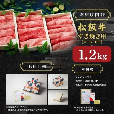 松阪肉 すき焼き用 (ロース・モモ肉) 計1.2kg (400g×3セット)