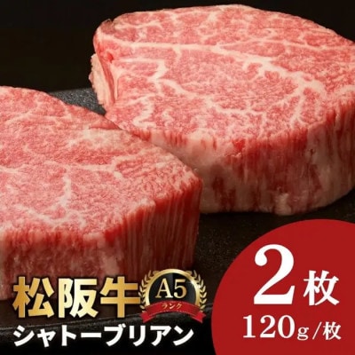 松阪牛 A5 シャトーブリアンステーキ 240g(120g×2枚)【4.8-3】