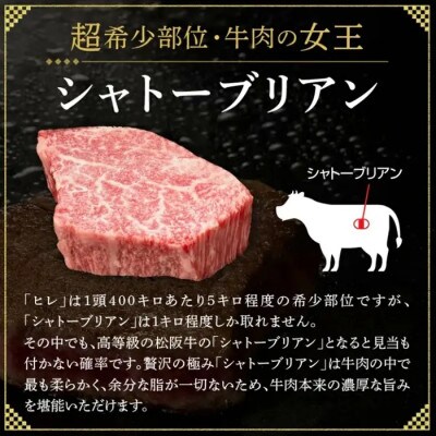松阪牛 A5 ヒレステーキ 240g(120g×2枚)【3.6-10】