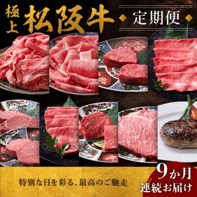 【発送月固定定期便】極上松阪牛 贅沢コース(定期便9ヵ月)全9回