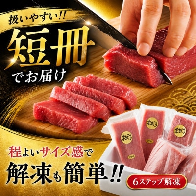 国産本まぐろ (赤身・中トロ) 短冊セット 600g以上 (150g以上×4本)