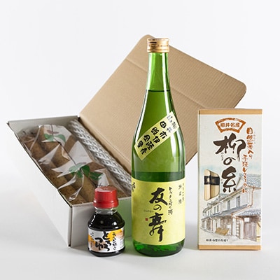 自然薯と柳の糸と純米酒「友の舞」セット