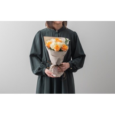 ホシファーム　フリルブーケ　ホワイトオレンジ　12本