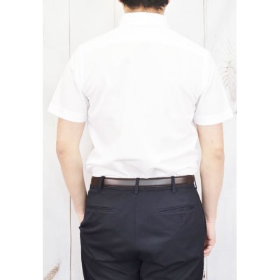 半袖ニットドレスポロ(釦ダウン)吸水速乾鹿の子・ホワイト・Lサイズ