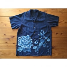 藍染めのアロハシャツ(牡丹) | ふるさと納税のお礼品