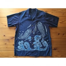藍染めのアロハシャツ(鯉の滝のぼり) | ふるさと納税のお礼品
