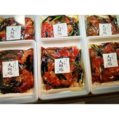 特選黒毛和牛焼肉たれ漬け(肉250g・藍住町産野菜150g・大翔苑特製たれ100g)2セット