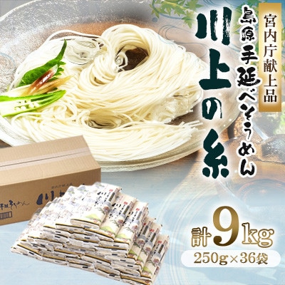【宮内庁献上品】島原手延べそうめん250g×36袋(島原そうめん)川上製麺
