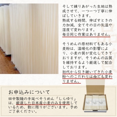 島原手延べそうめん しらゆり 1.5kg 国産小麦100% ノンオイル製法で作った乾麺