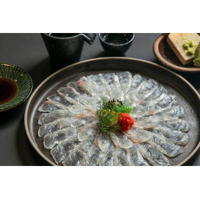 とらふぐのてっさ&ひらめの薄造り(大皿)/1皿