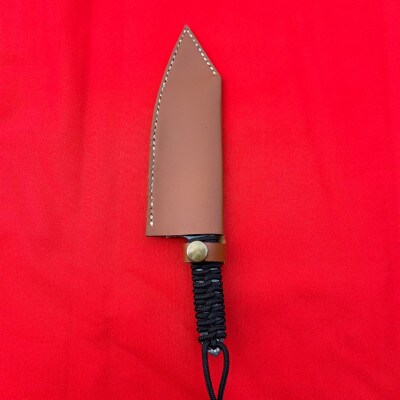手打ち  鍛造ナイフ100m革ケース付き