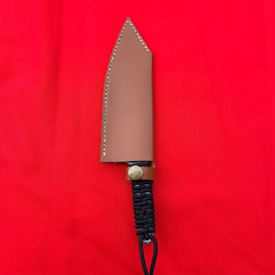 手打ち  鍛造ナイフ135mm 革ケース付き
