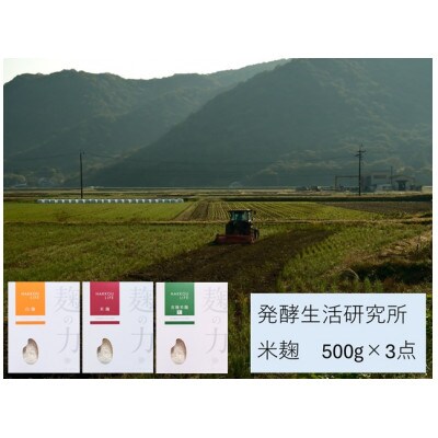 発酵生活研究所　麹3種セット　500g×3袋(計1.5kg)　