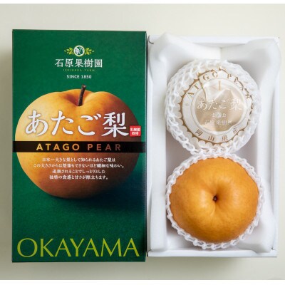 あたご梨2玉 化粧贈答箱 赤秀 約1.2kg玉(A2-12)