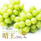 2025年発送 岡山産 シャインマスカット 晴王 特選 6房 (1房約700g)化粧箱入り