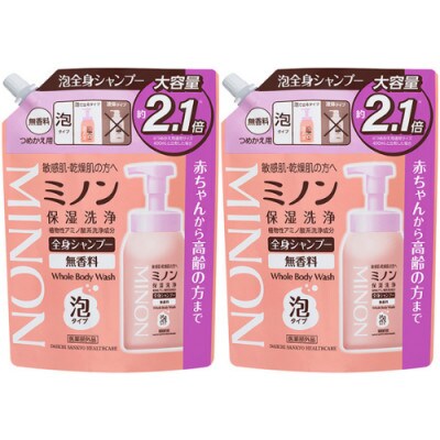 ミノン全身シャンプー泡タイプ詰替用　2個　840mL