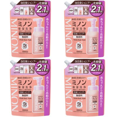 ミノン全身シャンプー泡タイプ詰替用　4個　840mL