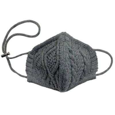 冬用 あたたかいニットマスク1枚 アラン柄 グレー お礼品詳細 ふるさと納税なら さとふる