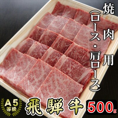 (A5等級)飛騨牛焼肉用500g　ロース又は肩ロース肉