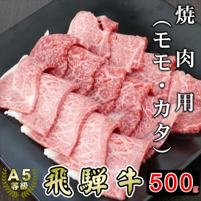 (A5等級)飛騨牛赤身肉焼肉用500g　モモ又はカタ肉