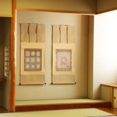 掛け軸「竹雀日々是好日」 木村亮平 半切立 サイズ:190×47cm