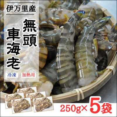 伊万里産【無頭】冷凍車海老(加熱用)250g×5pc