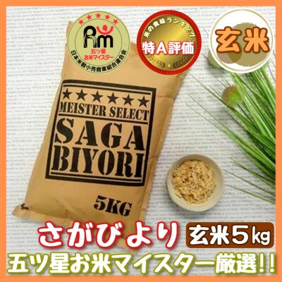 令和4年産『先行受付』【玄米】さがびより5kg　五つ星お米マイスター厳選!(伊万里市)