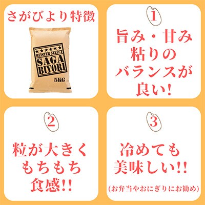 【毎月定期便】無洗米 食べ比べ!さがびより5kg・夢しずく5kg(伊万里市)全3回