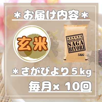【毎月定期便】【玄米】 さがびより5kg【特A評価】(伊万里市)全10回