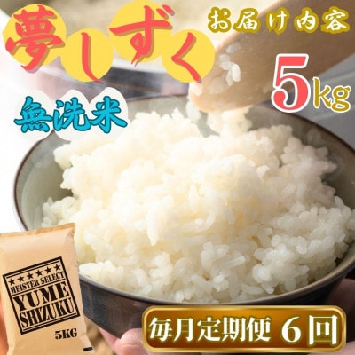 【毎月定期便】【無洗米】夢しずく 5kg《マイスターセレクト》(伊万里市)全6回