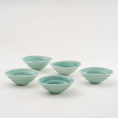 青磁うずまき小鉢　5個セット