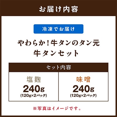 やわらか!牛タンのタン元セット(塩麹、味噌)