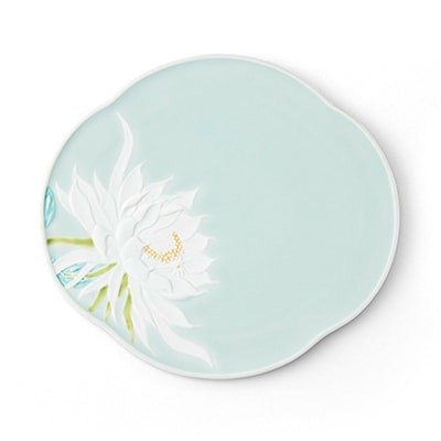 モイスト 色絵月下美人 木瓜プレート