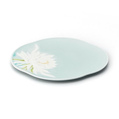 モイスト 色絵月下美人 木瓜プレート