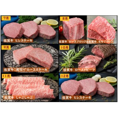 【発送月固定定期便】佐賀牛毎月お届け便全12回