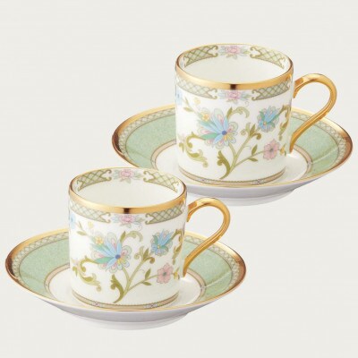 【ヨシノ】コーヒー碗皿ペアセット(グリーン)