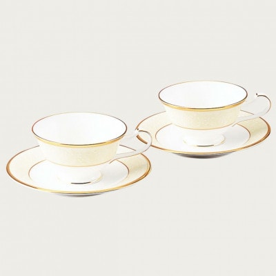 【ホワイトパレス】ティーコーヒー碗皿ペアセット
