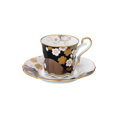 あやみなも コーヒーカップ&ソーサー(夜桜金銀彩) 4939-1J/T52506 (伊万里市)