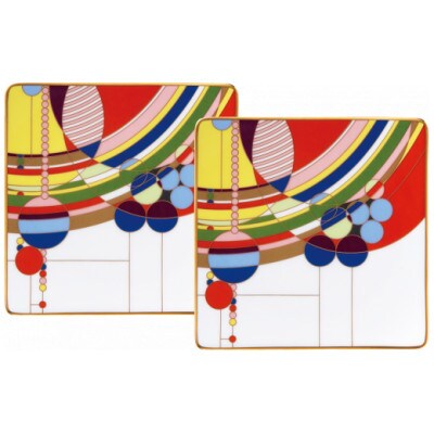 フランク・ロイド・ライトデザイン テーブルウェア(マーチバルーンズ)15cmプレートペア(伊万里市)