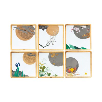 四季彩舞曲15cm菓子皿揃(6枚)(絵変り)4656-AS/N50953(伊万里市)