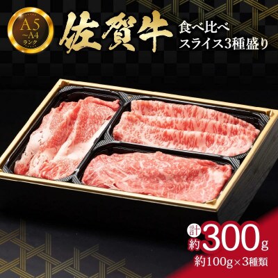 【佐賀牛】食べ比べ　佐賀牛スライス 3種盛り(約100g×3)