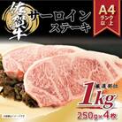 艶さし!【A4～A5】佐賀牛サーロインステーキ　1kg(250g×4枚)(伊万里市)