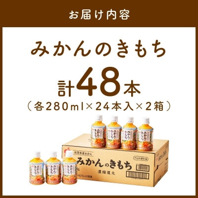 【佐賀県産温州みかん100%使用】みかんジュース みかんのきもち 280ml×24本入り 2箱セット