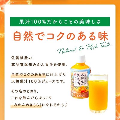 【佐賀県産温州みかん100%使用】みかんジュース みかんのきもち 280ml×24本入り 2箱セット