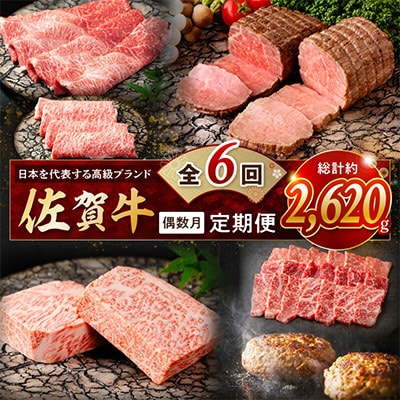 【発送月固定定期便】肉の定期便!厳選佐賀牛隔月お届け(偶数月)全6回