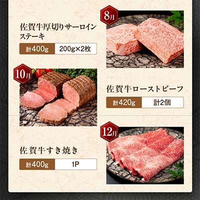 【発送月固定定期便】肉の定期便!厳選佐賀牛隔月お届け(偶数月)全6回