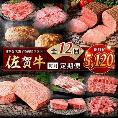 【発送月固定定期便】肉の定期便!佐賀牛毎月月替わりでお届け全12回