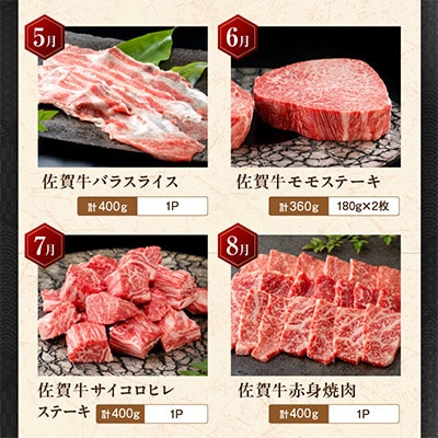 【発送月固定定期便】肉の定期便!佐賀牛毎月月替わりでお届け全12回